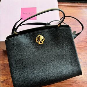 Kate Spade Black Shoulder Bag with Gold Accents